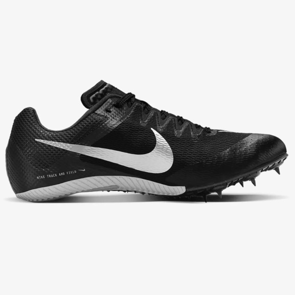 NIKE ZOOM RIVAL SPRINT BLACK/METALLIC SILVER- 12.5